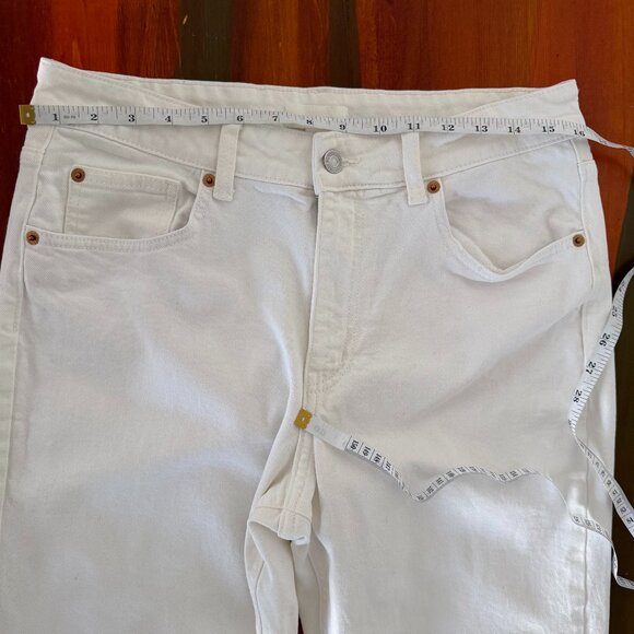 H&M Slim Fit Stretch High Waisted Ankle Mom Denim Relaxed Basic Size 12 Jeans - Picture 4 of 7